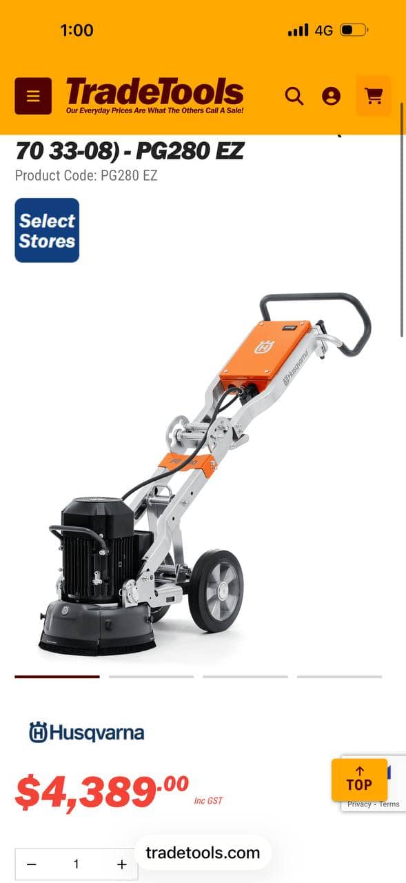 Weekly concrete grinder hire